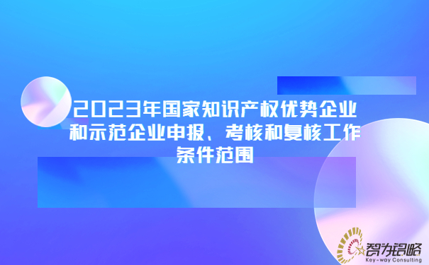 2023年國家知識(shí)產(chǎn)權(quán)優(yōu)勢(shì)企業(yè)和示范企業(yè)申報(bào)、考核和復(fù)核工作條件范圍