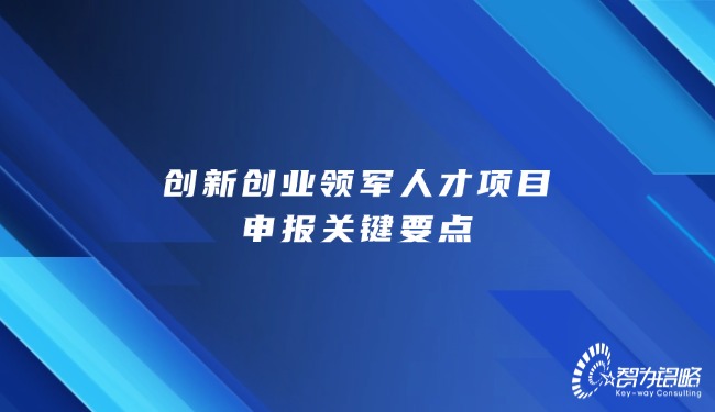 創(chuàng)新創(chuàng)業(yè)領(lǐng)軍人才項目咨詢關(guān)鍵要點
